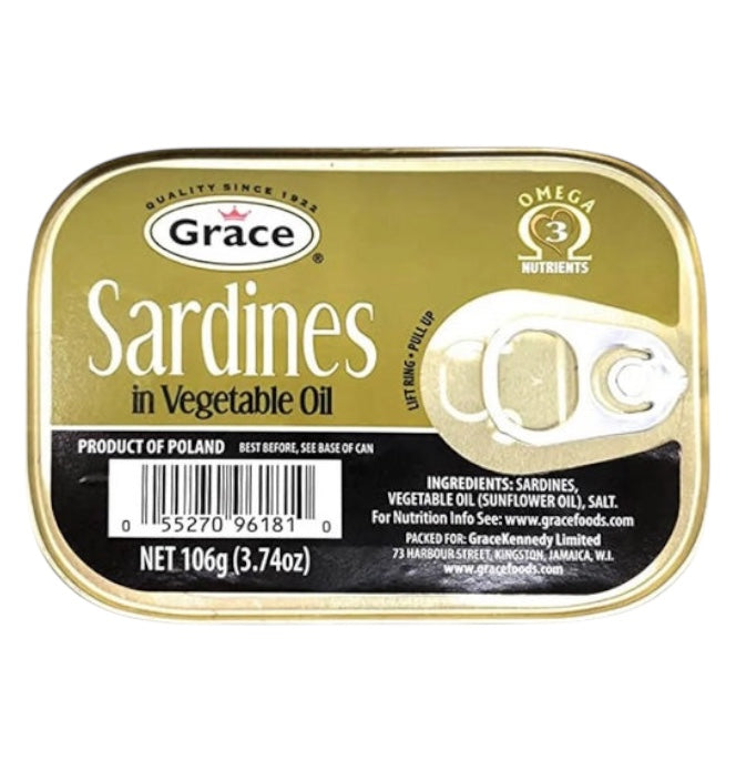 Grace Sardines in Vegetable Oil 3.74 Oz